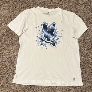 Psycho Bunny White Tee with Blue Logo